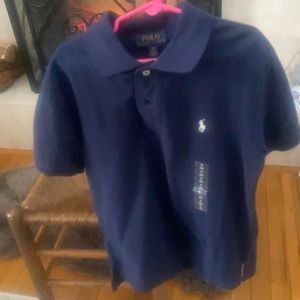 NWT Polo Ralph Lauren boys size 8 navy blue polo collared shirt